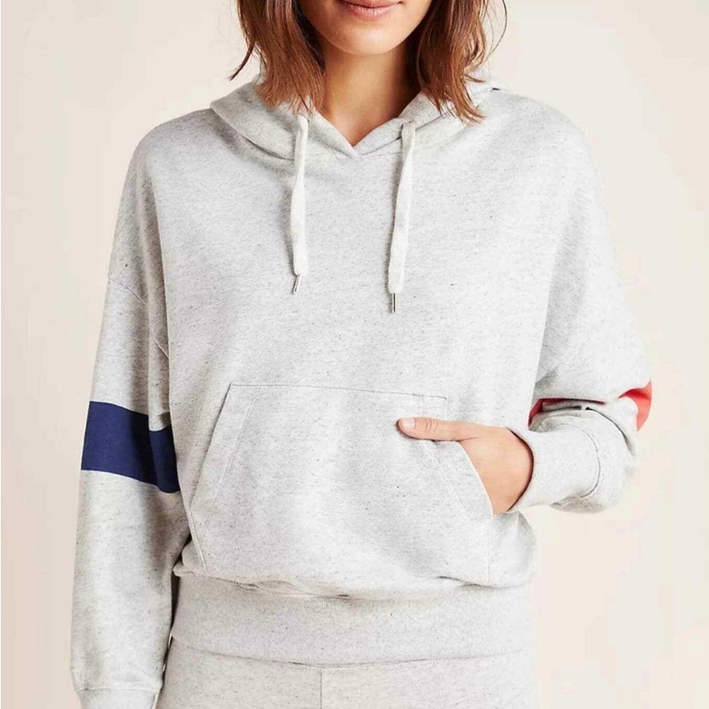 Anthropology Sundry grey striped hoodie. Size 4.